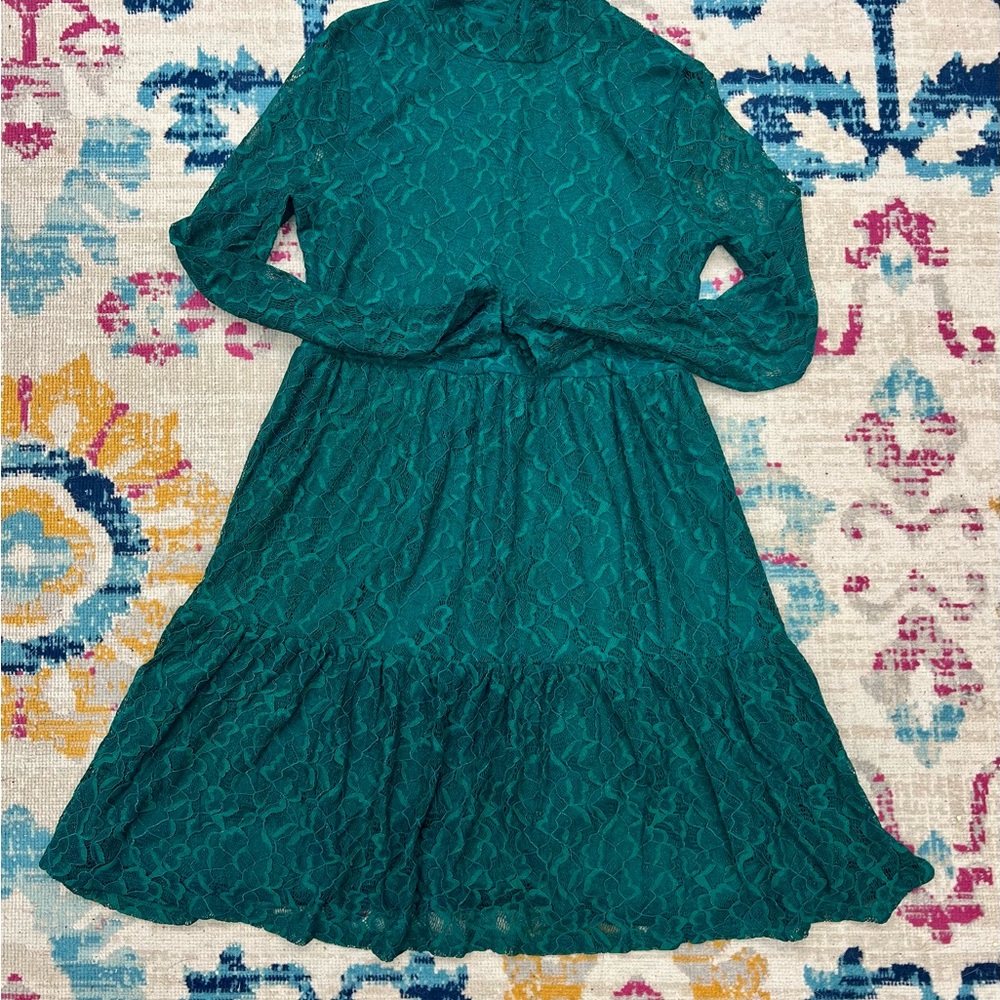 Art Class emerald green lace dress- size XL